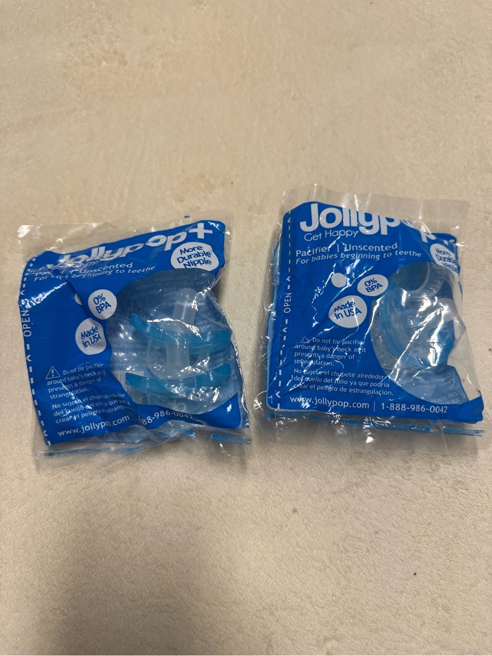 Jollypop Pacifiers - Clear/Blue (2 Pack)